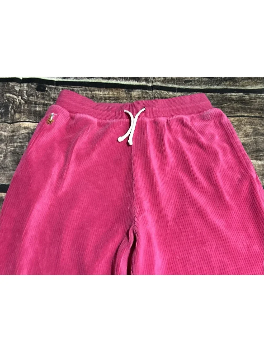 Polo Ralph Lauren Pants Girls XL 16 Velour Ribbed Stretch Joggers